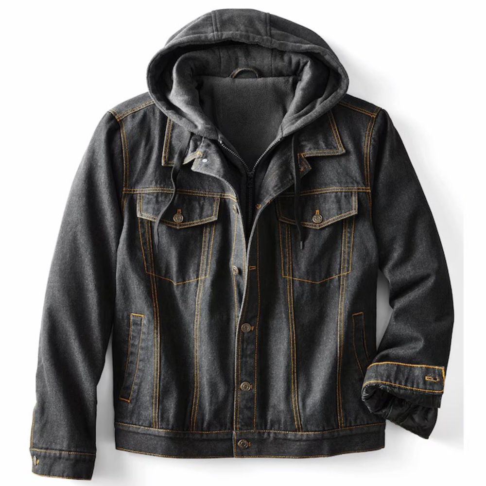 Men’s Urban Denim Hoodie Jacket – Casual Streetwear Coat